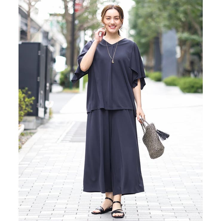 【大きいサイズ/セットアップ対応】接触冷感ジャージーワイドパンツ | eur3 | 詳細画像7 