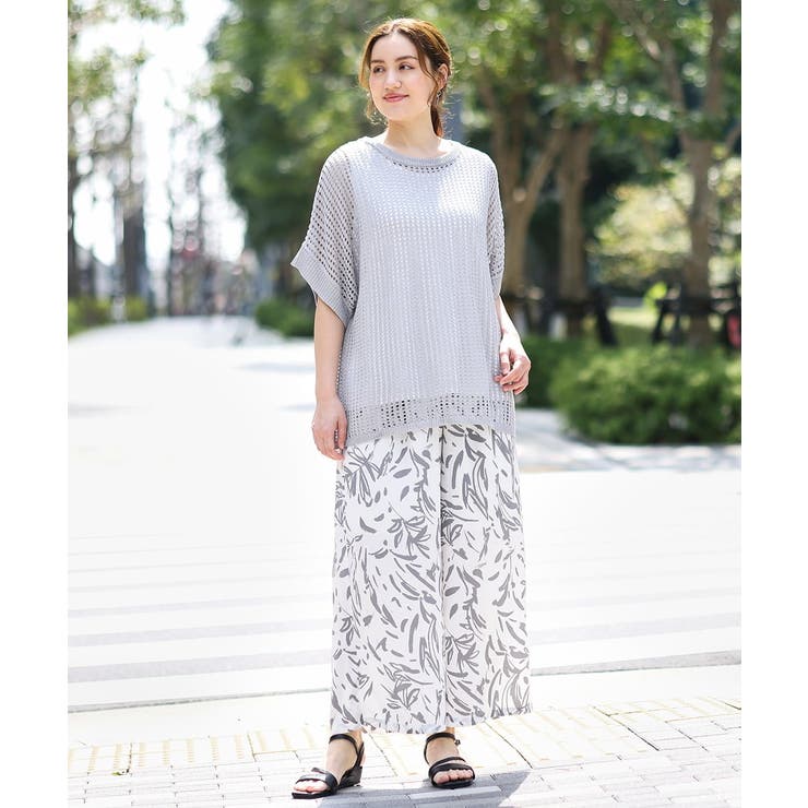 【大きいサイズ/a.v.v×eur3】リーフプリントパンツ | eur3 | 詳細画像3 