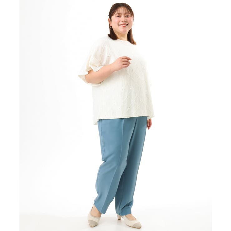 【大きいサイズ/機能素材】洗えるカノコセンタープレスパンツ | eur3 | 詳細画像13 