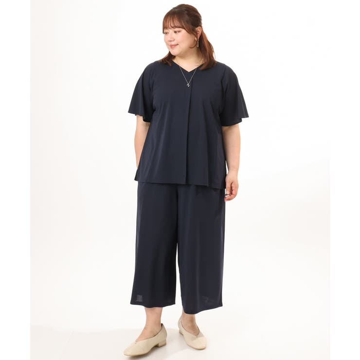 【大きいサイズ/接触冷感/セットアップ対応】ジャージーワイドパンツ | eur3 | 詳細画像5 