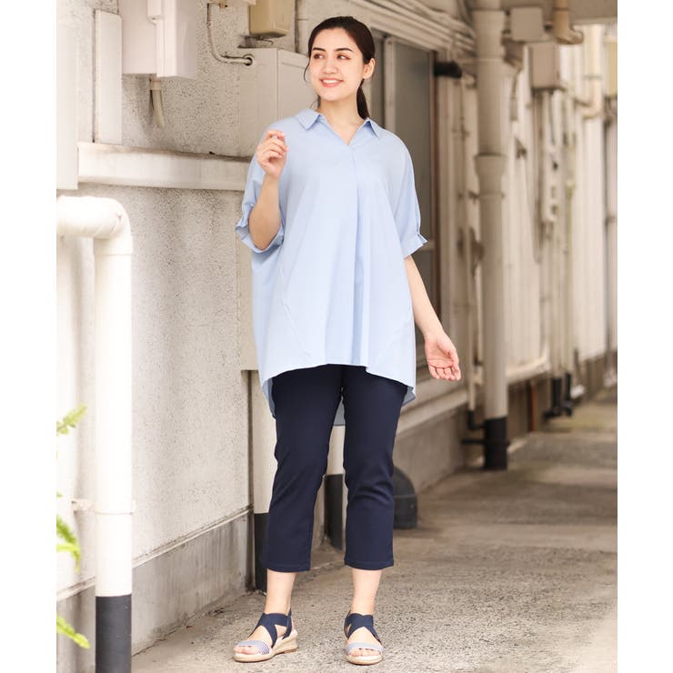 【大きいサイズ/接触冷感】サマーハイパーカットレングスパンツ | eur3 | 詳細画像3 