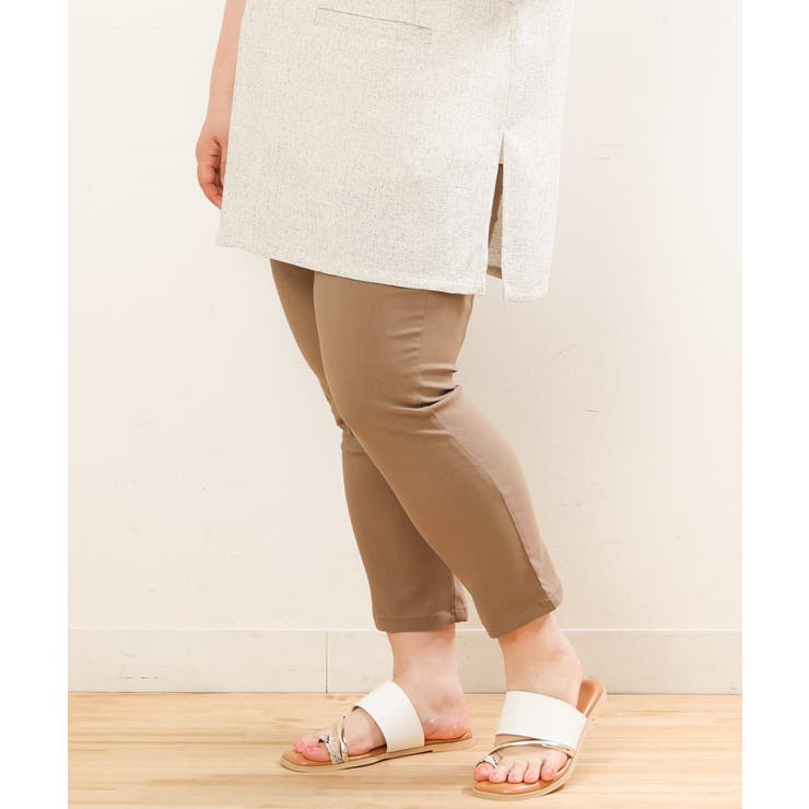 モカ(84) | 【大きいサイズ/接触冷感】サマーハイパーカットレングスパンツ | eur3