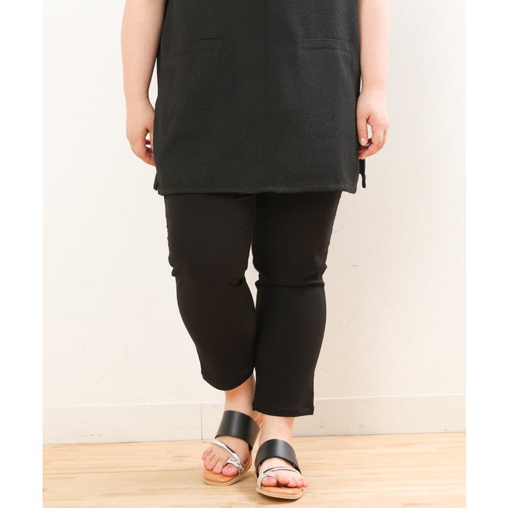 ブラック(94) | 【大きいサイズ/接触冷感】サマーハイパーカットレングスパンツ | eur3