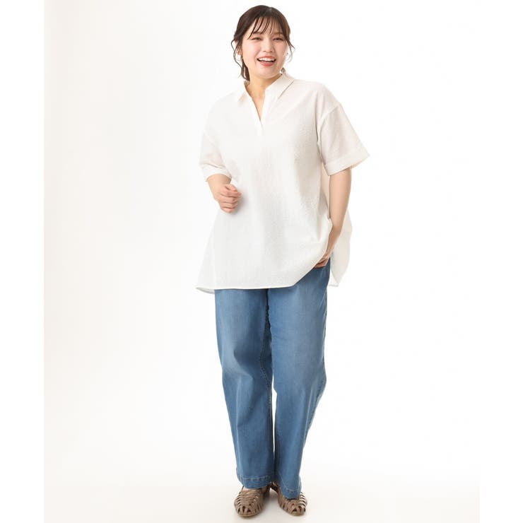 【大きいサイズ/接触冷感】ストレートワイドデニムパンツ | eur3 | 詳細画像14 