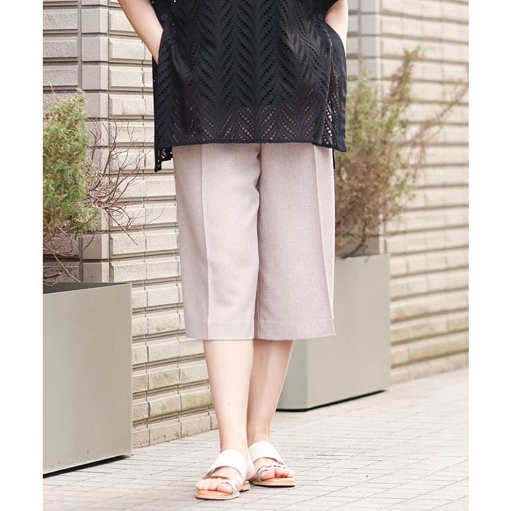 【大きいサイズ】リネンライクキュロットパンツ | eur3 | 詳細画像3 