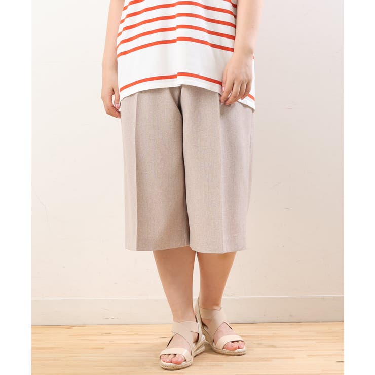 【大きいサイズ】リネンライクキュロットパンツ | eur3 | 詳細画像6 
