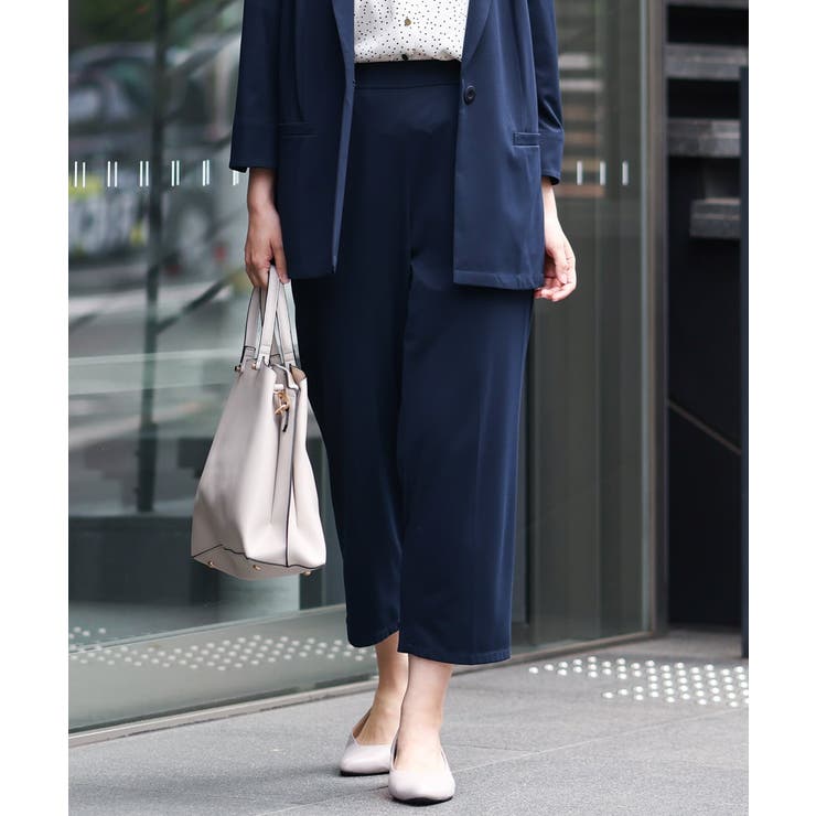 ネイビー(57) | 【大きいサイズ/11号サイズあり/接触冷感】洗えるカノコパンツ | eur3