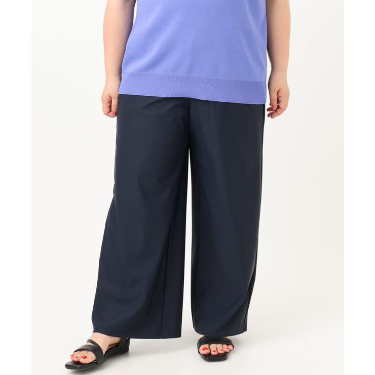 【大きいサイズ/接触冷感】ナイロンストレッチワイドパンツ | eur3 | 詳細画像24 