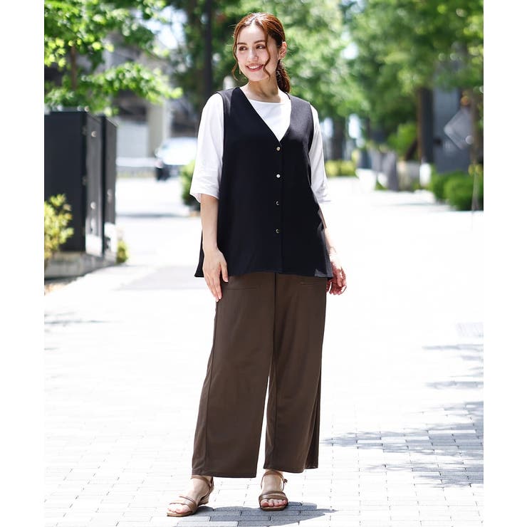 【大きいサイズ/接触冷感】カノコワイドパンツ | eur3 | 詳細画像5 