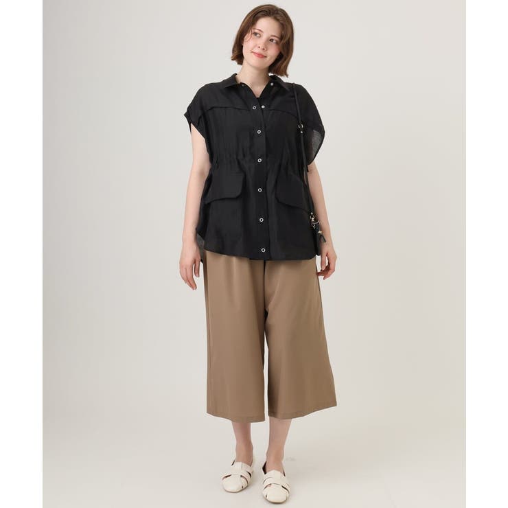 【大きいサイズ/接触冷感】エステルストレッチワイドパンツ | eur3 | 詳細画像15 