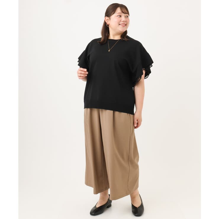 【大きいサイズ/接触冷感】エステルストレッチワイドパンツ | eur3 | 詳細画像19 