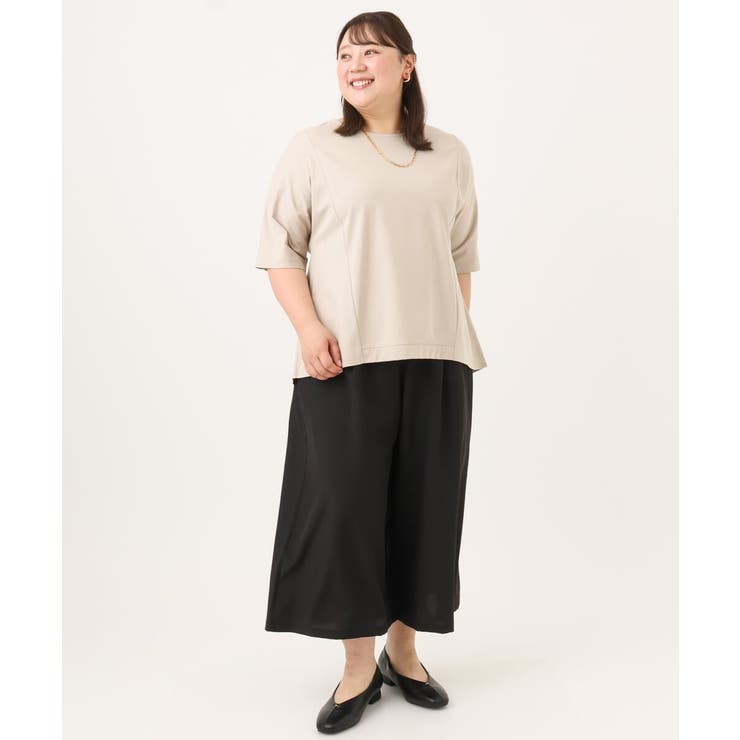 【大きいサイズ/接触冷感】エステルストレッチワイドパンツ | eur3 | 詳細画像34 