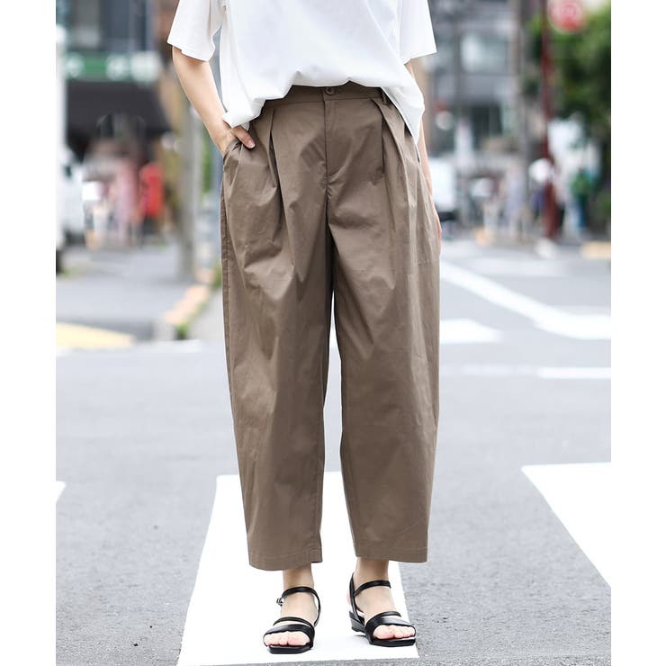 モカ(84) | 【大きいサイズ】タックパンツ | eur3