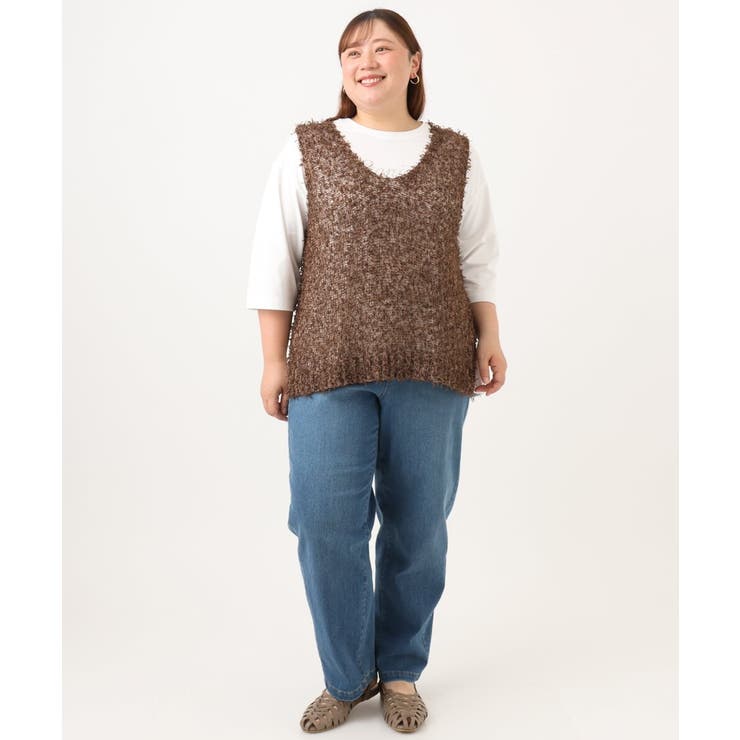 【WEB先行販売】【大きいサイズ/洗える】カーブシルエットデニムパンツ | eur3 | 詳細画像10 
