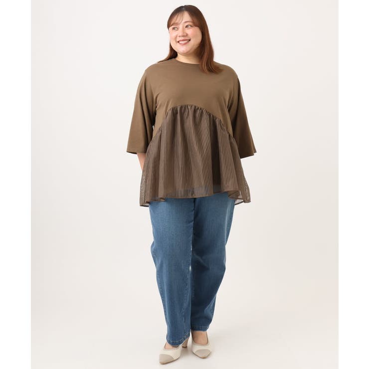 【WEB先行販売】【大きいサイズ/洗える】カーブシルエットデニムパンツ | eur3 | 詳細画像15 
