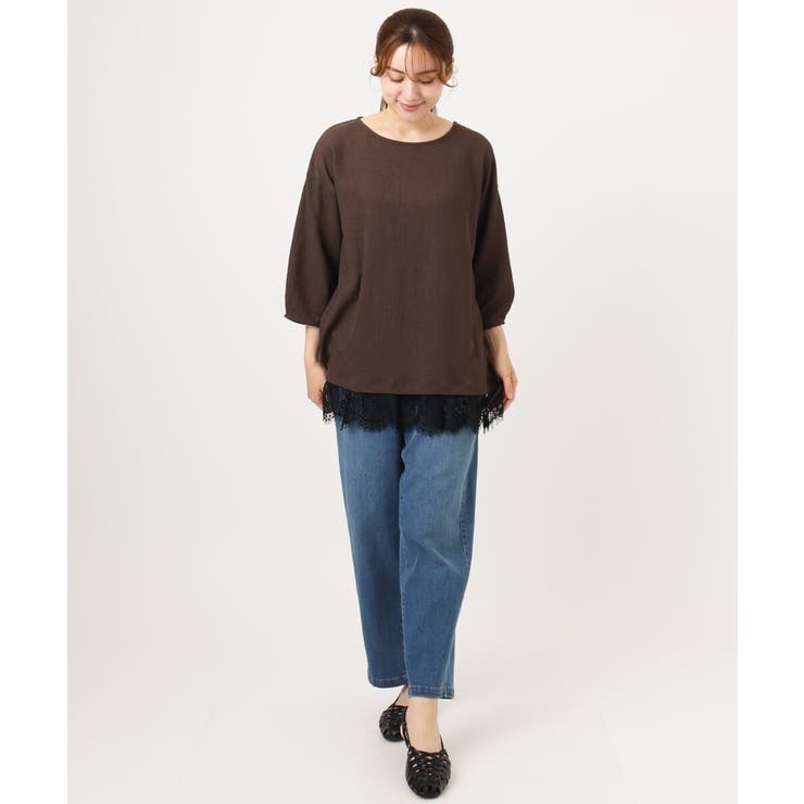 【WEB先行販売】【大きいサイズ/洗える】カーブシルエットデニムパンツ | eur3 | 詳細画像3 