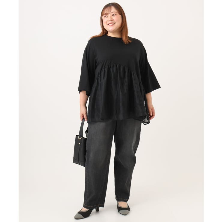 【WEB先行販売】【大きいサイズ/洗える】カーブシルエットデニムパンツ | eur3 | 詳細画像34 