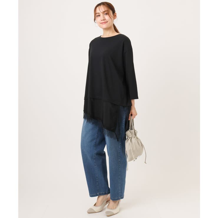 【WEB先行販売】【大きいサイズ/洗える】カーブシルエットデニムパンツ | eur3 | 詳細画像6 