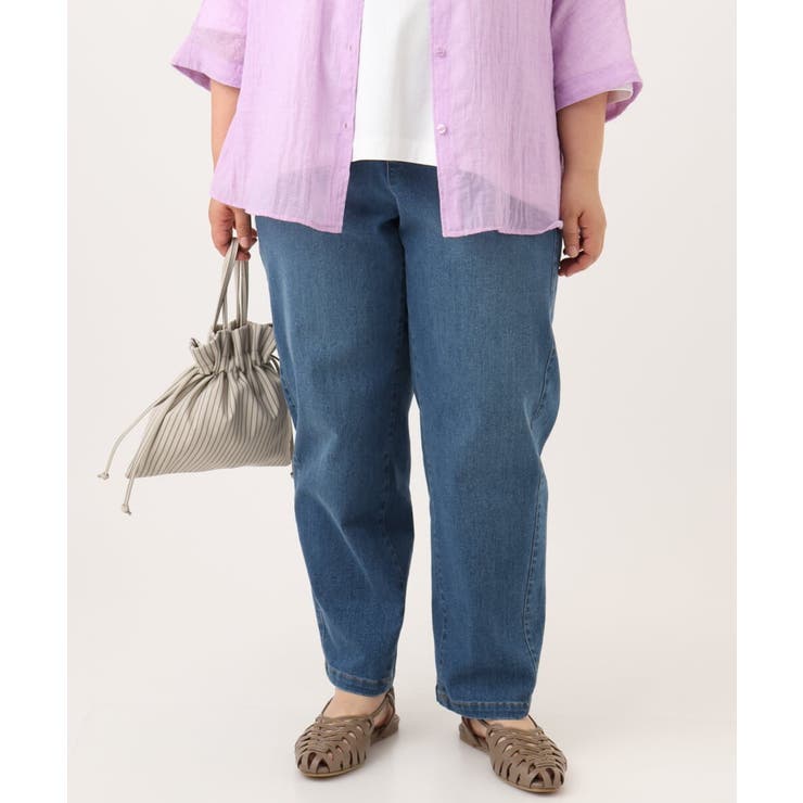 【WEB先行販売】【大きいサイズ/洗える】カーブシルエットデニムパンツ | eur3 | 詳細画像7 