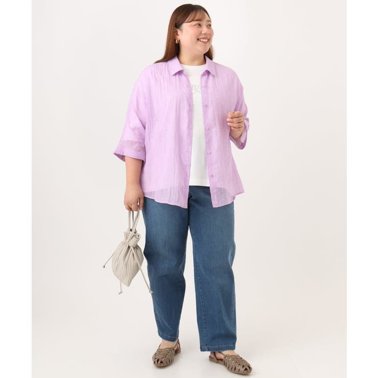【WEB先行販売】【大きいサイズ/洗える】カーブシルエットデニムパンツ | eur3 | 詳細画像9 