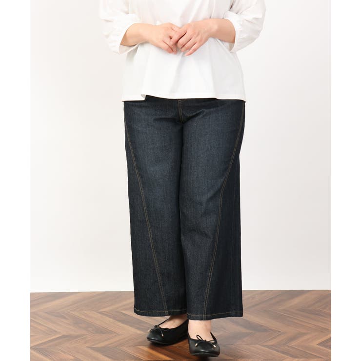 【大きいサイズ】ワイドストレッチデニム | eur3 | 詳細画像10 