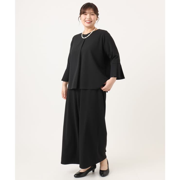 【大きいサイズ】カットジョーゼットワイドパンツ | eur3 | 詳細画像16 