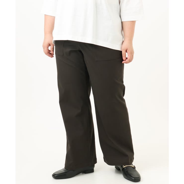 ダークブラウン(87) | 【大きいサイズ】ストレッチベイカーパンツ | eur3