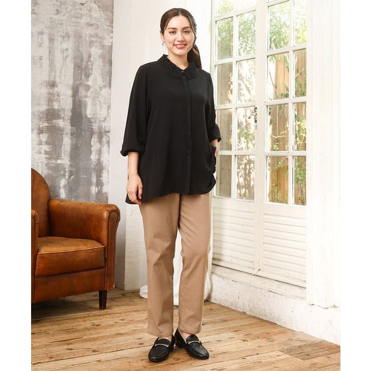 【大きいサイズ】さらさらストレッチストレートパンツ | eur3 | 詳細画像3 