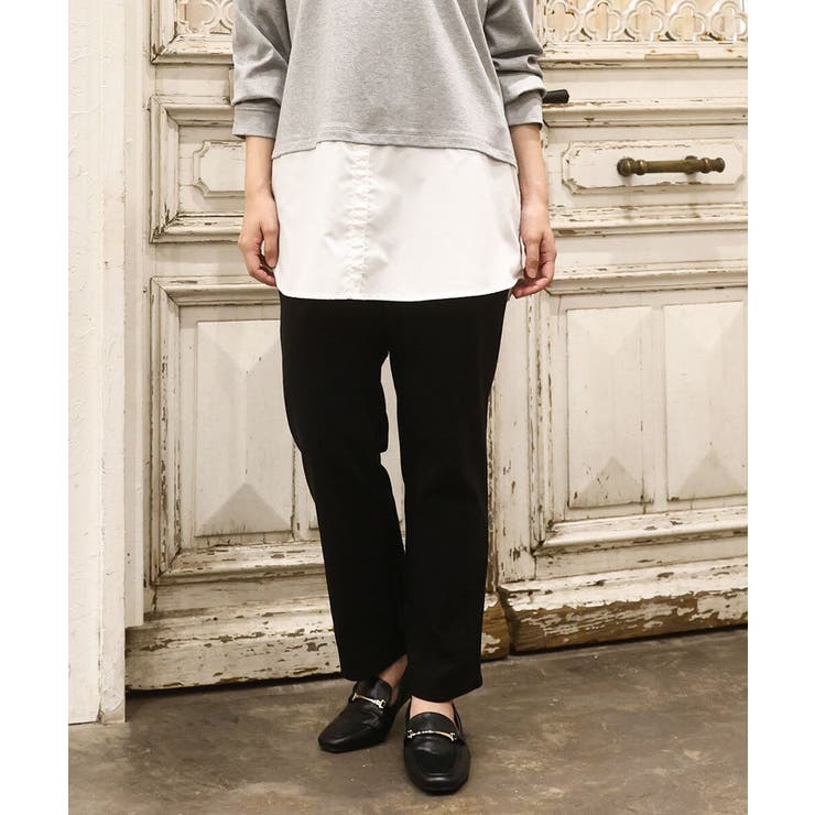 ブラック(94) | 【大きいサイズ】さらさらストレッチストレートパンツ | eur3