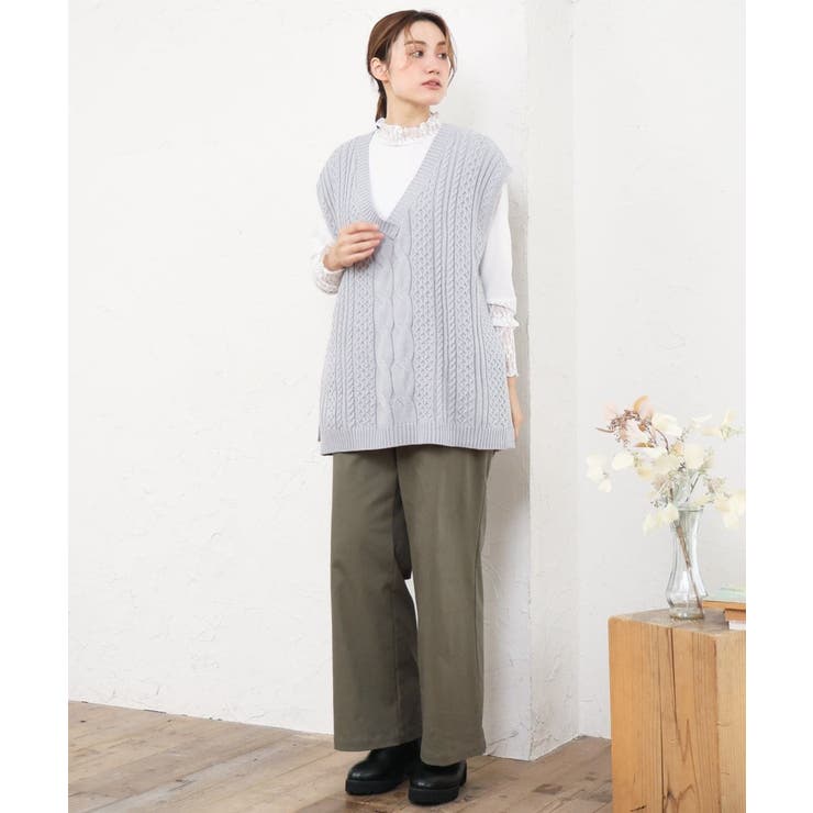 【大きいサイズ】ワイドストレートストレッチパンツ | eur3 | 詳細画像21 