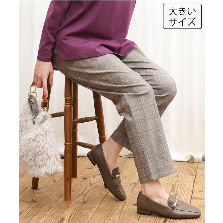 【大きいサイズ】さらさらストレッチストレートパンツ | eur3 | 詳細画像1 