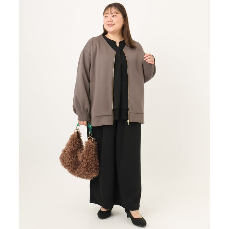 【大きいサイズ/洗える/セットアップ対応】カットジョーゼットワイドパンツ | eur3 | 詳細画像24 