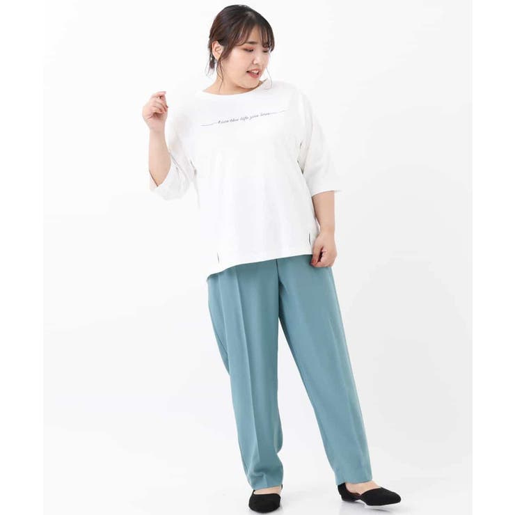 大きいサイズ】センタープレスカラーパンツ[品番：ITKW0000355