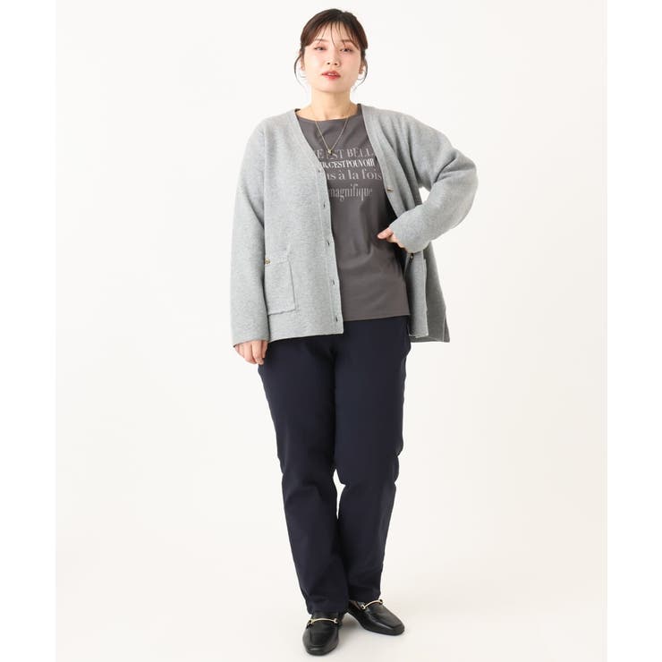 【大きいサイズ】さらさらストレッチ裏起毛ストレートパンツ | eur3 | 詳細画像13