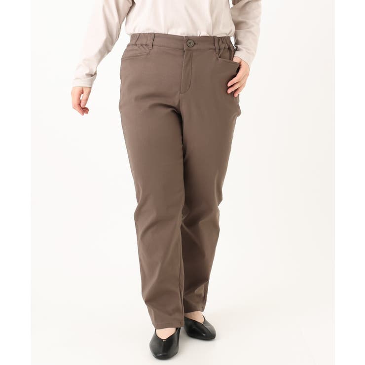 【大きいサイズ】さらさらストレッチ裏起毛ストレートパンツ | eur3 | 詳細画像15