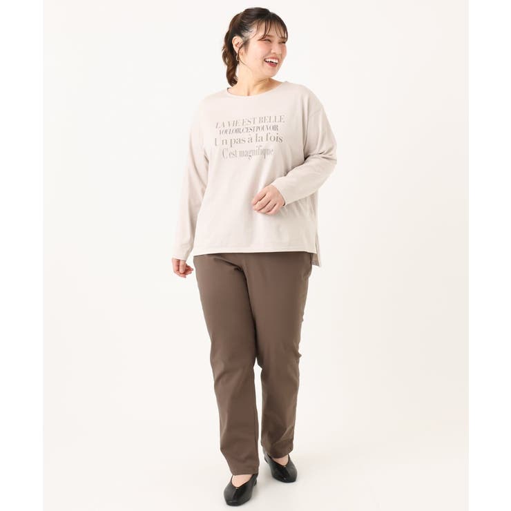 【大きいサイズ】さらさらストレッチ裏起毛ストレートパンツ | eur3 | 詳細画像16