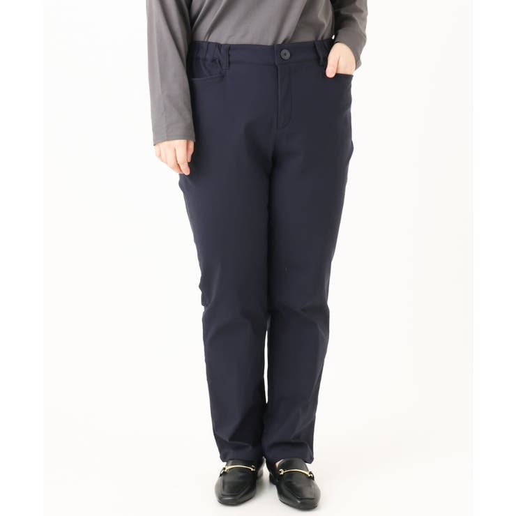 【大きいサイズ】さらさらストレッチ裏起毛ストレートパンツ | eur3 | 詳細画像2