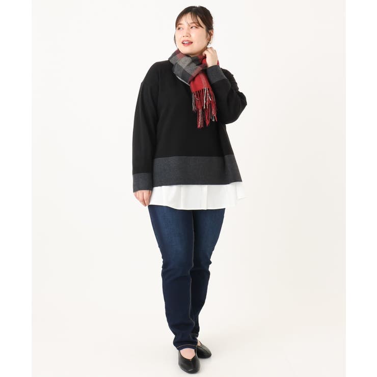 【大きいサイズ】ゆるフィットスキニー裏起毛デニムパンツ | eur3 | 詳細画像17