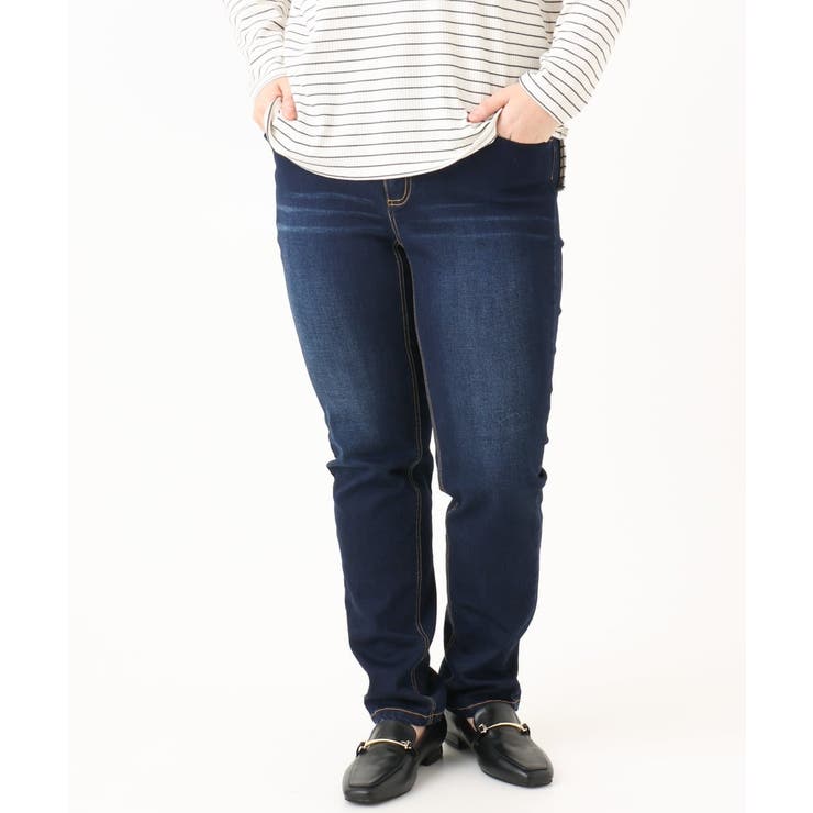 【大きいサイズ】ゆるフィットスキニー裏起毛デニムパンツ | eur3 | 詳細画像4