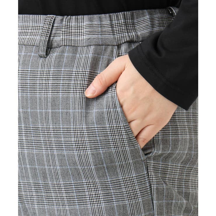 【大きいサイズ/ 裏起毛】センタープレスチェック柄ストレートパンツ | eur3 | 詳細画像14 