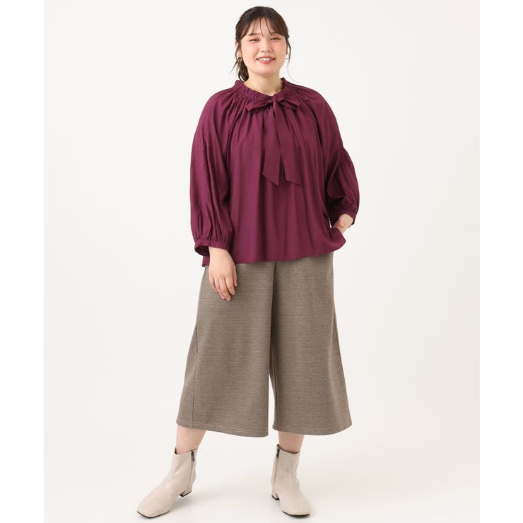 【大きいサイズ】ジャージーキュロットパンツ | eur3 | 詳細画像5 