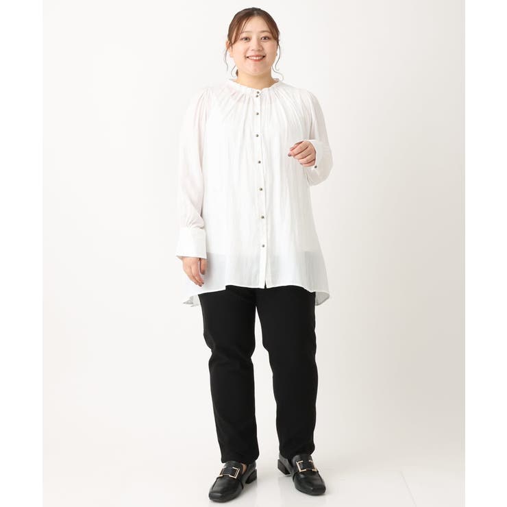 【大きいサイズ】さらさらストレッチ裏起毛ストレートパンツ | eur3 | 詳細画像34 