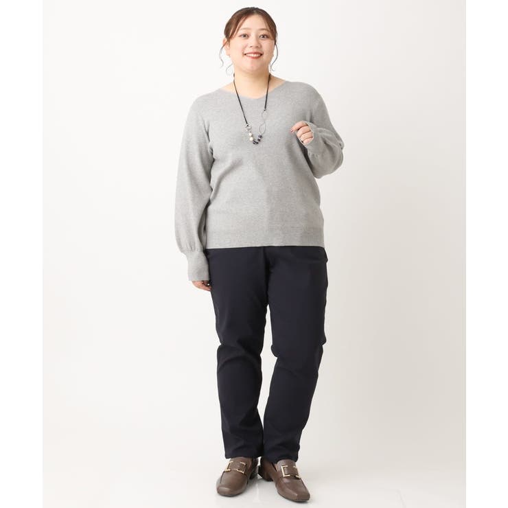 【大きいサイズ】さらさらストレッチ裏起毛ストレートパンツ | eur3 | 詳細画像5 
