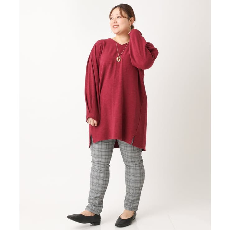 【大きいサイズ/11号サイズあり】裏起毛ストレッチチェック柄パンツ | eur3 | 詳細画像21 