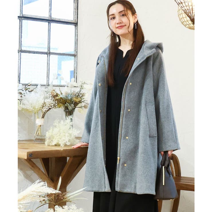 ダークグレー(93)限定カラー | 【大きいサイズ】ライトカシミヤウールコート | eur3