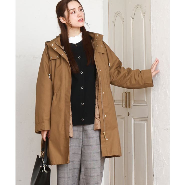 キャメル(83) | 【WEB/一部店舗限定】【大きいサイズ】ライナー付フーディーコート | eur3