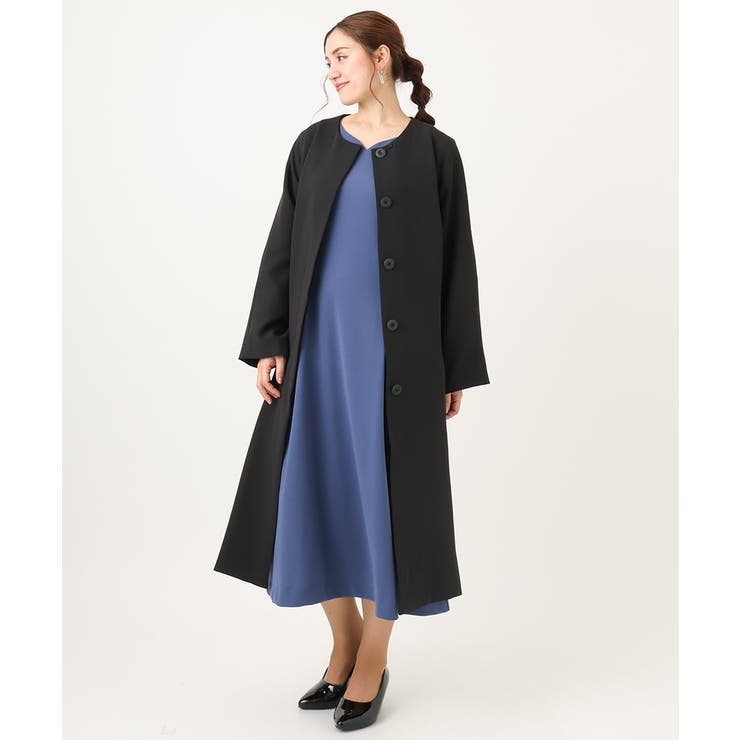 【大きいサイズ】ノーカラーロングコート | eur3 | 詳細画像23 