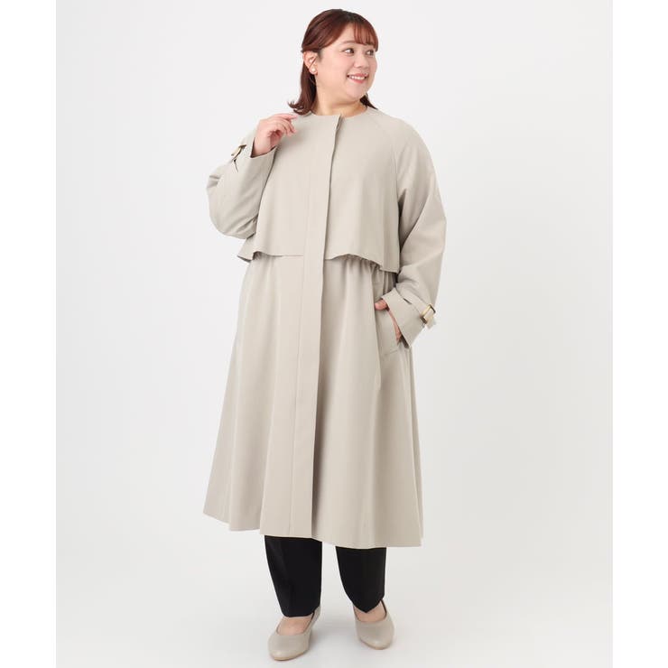 【大きいサイズ】ノーカラートレンチコート | eur3 | 詳細画像11 