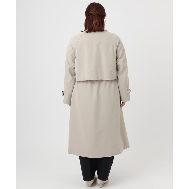 【大きいサイズ】ノーカラートレンチコート | eur3 | 詳細画像14 