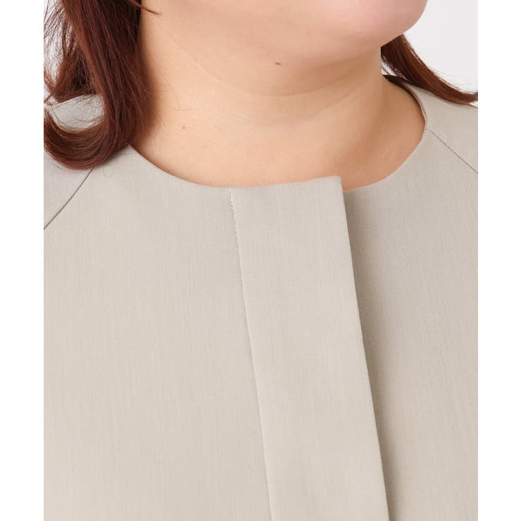 【大きいサイズ】ノーカラートレンチコート | eur3 | 詳細画像16 